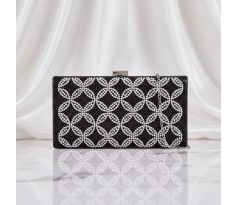 Spoločenská kabelka clutch s perličkami čierna