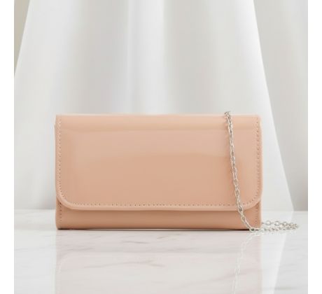 Spoločenská kabelka lesklá nude