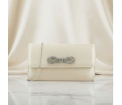 Spoločenská kabelka saténová s masľou ivory