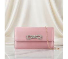 Spoločenská kabelka saténová s masľou ružová