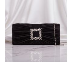 Spoločenská kabelka so striebornou ozdobou čierna