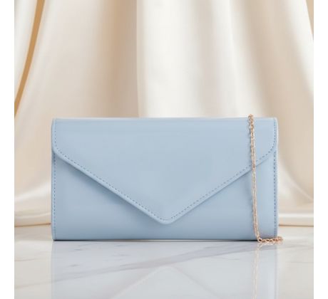 Spoločenská kabelka lesklá nebesky modrá 1