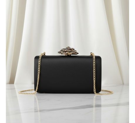 Spoločenská kabelka s ozdobou čierna