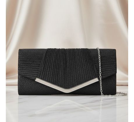 Spoločenská kabelka trblietavá čierna 3