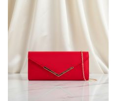 Spoločenská kabelka červená so zlatými doplnkami