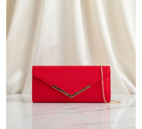 Spoločenská kabelka červená so zlatými doplnkami
