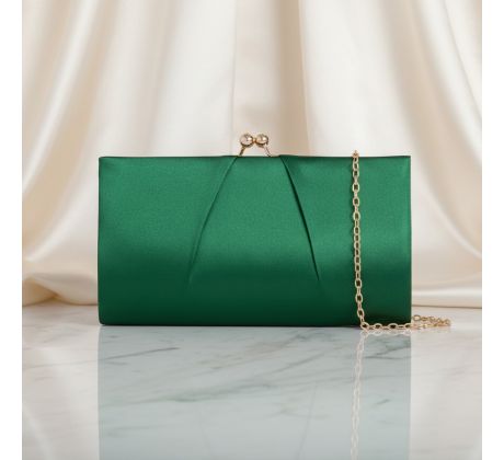 Spoločenská kabelka saténová zelená 1