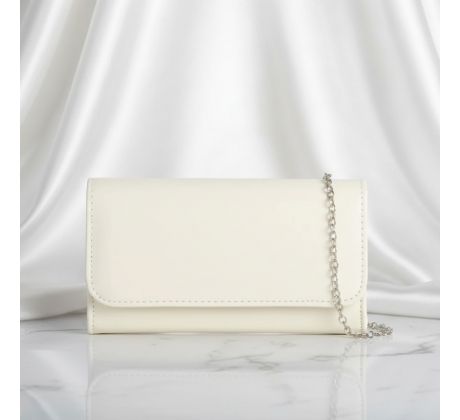 Spoločenská kabelka lesklá krémová 3