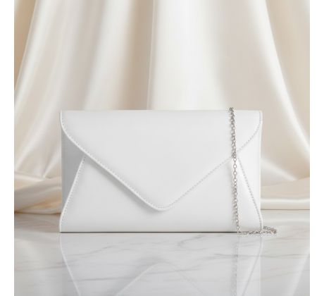Spoločenská kabelka lesklá biela 3