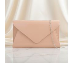 Spoločenská kabelka lesklá nude 2