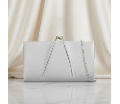 Spoločenská kabelka saténová strieborná 2