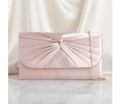 Spoločenská kabelka saténová s uzlom nude