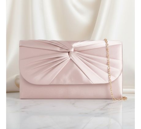 Spoločenská kabelka saténová s uzlom nude