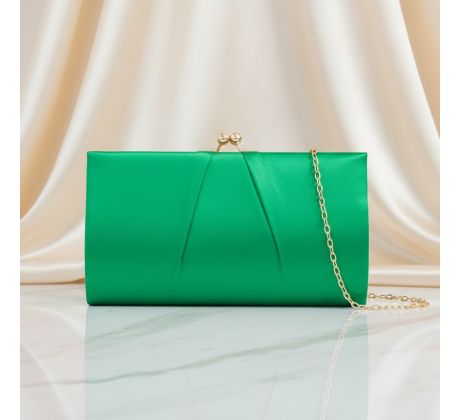 Spoločenská kabelka saténová jasne zelená 1