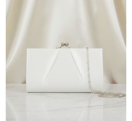 Spoločenská kabelka saténová ivory 1