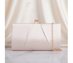Spoločenská kabelka saténová béžová 2