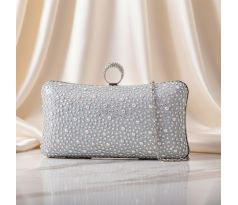 Spoločenská kabelka clutch strieborná 8
