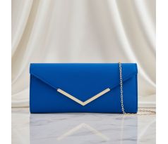 Spoločenská kabelka kráľovská modrá so zlatými doplnkami 1