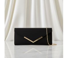 Spoločenská kabelka čierna so zlatými doplnkami 1