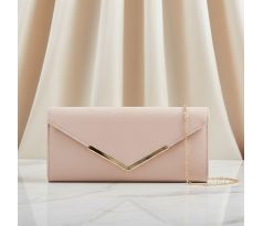 Spoločenská kabelka nude so zlatými doplnkami 1