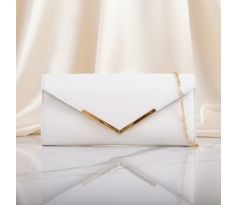 Spoločenská kabelka biela so zlatými doplnkami 1