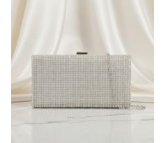 Spoločenská kabelka s kamienkami strieborná 3