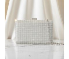 Spoločenská kabelka s kamienkami strieborná 1