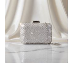 Spoločenská kabelka clutch strieborná 1