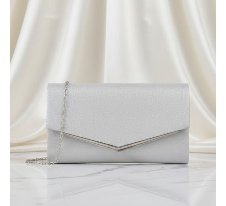 Spoločenská kabelka strieborná 15