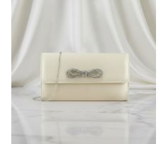 Spoločenská kabelka saténová s masľou beige 