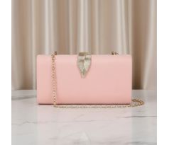 Spoločenská kabelka clutch ružová 2 