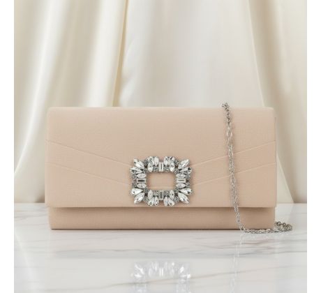 Spoločenská kabelka so sponou nude