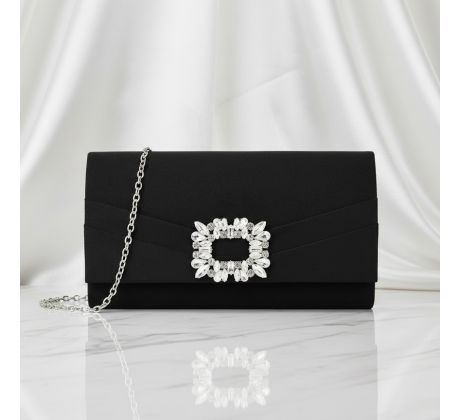 Spoločenská kabelka so sponou čierna 1