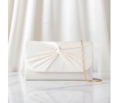 Spoločenská kabelka saténová s uzlom ivory