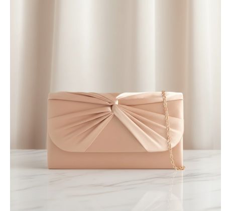 Spoločenská kabelka saténová s uzlom zlatá