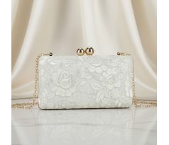 Spoločenská kabelka zdobená biela