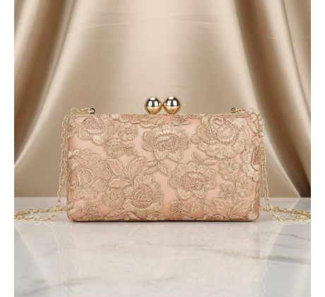 Spoločenská kabelka zdobená rose gold