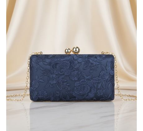 Spoločenská kabelka zdobená modrá 