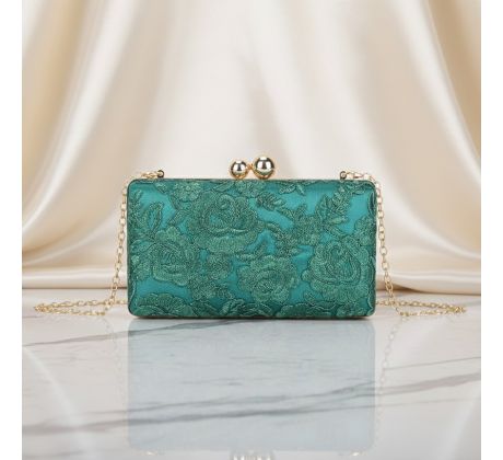 Spoločenská kabelka zdobená zelená