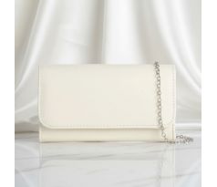 Spoločenská kabelka lesklá krémová 4