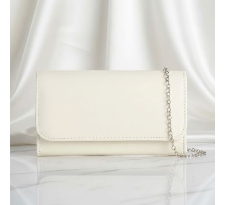 Spoločenská kabelka lesklá krémová 4