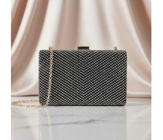 Spoločenská kabelka clutch s kamienkami čierna