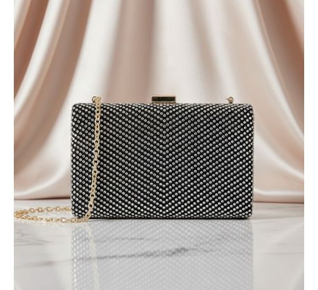 Spoločenská kabelka clutch s kamienkami čierna