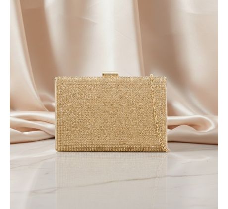 Spoločenská kabelka s kamienkami zlatá 1