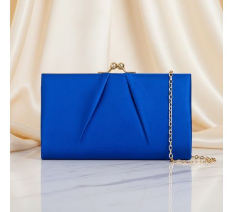 Spoločenská kabelka saténová kráľovská modrá 1