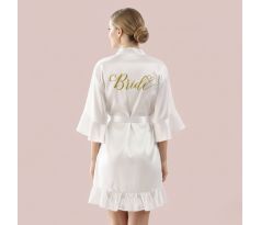 Župan pre nevestu Bride biely s volánom