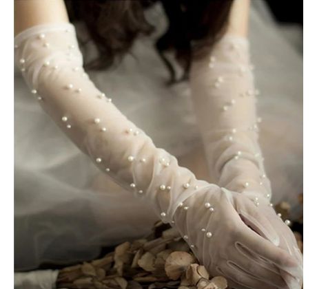 Rukavičky - zdobené perličkami