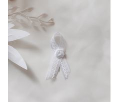 Svadobné pierko zdobené biele 1