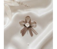Svadobné pierko zdobené kávové 1