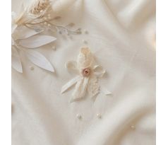 Svadobné pierko zdobené krémové 4